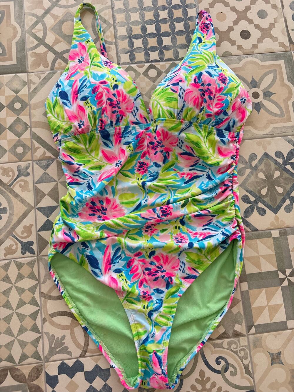 Stella Parker Collection Floral One Piece Swimsuit Medium